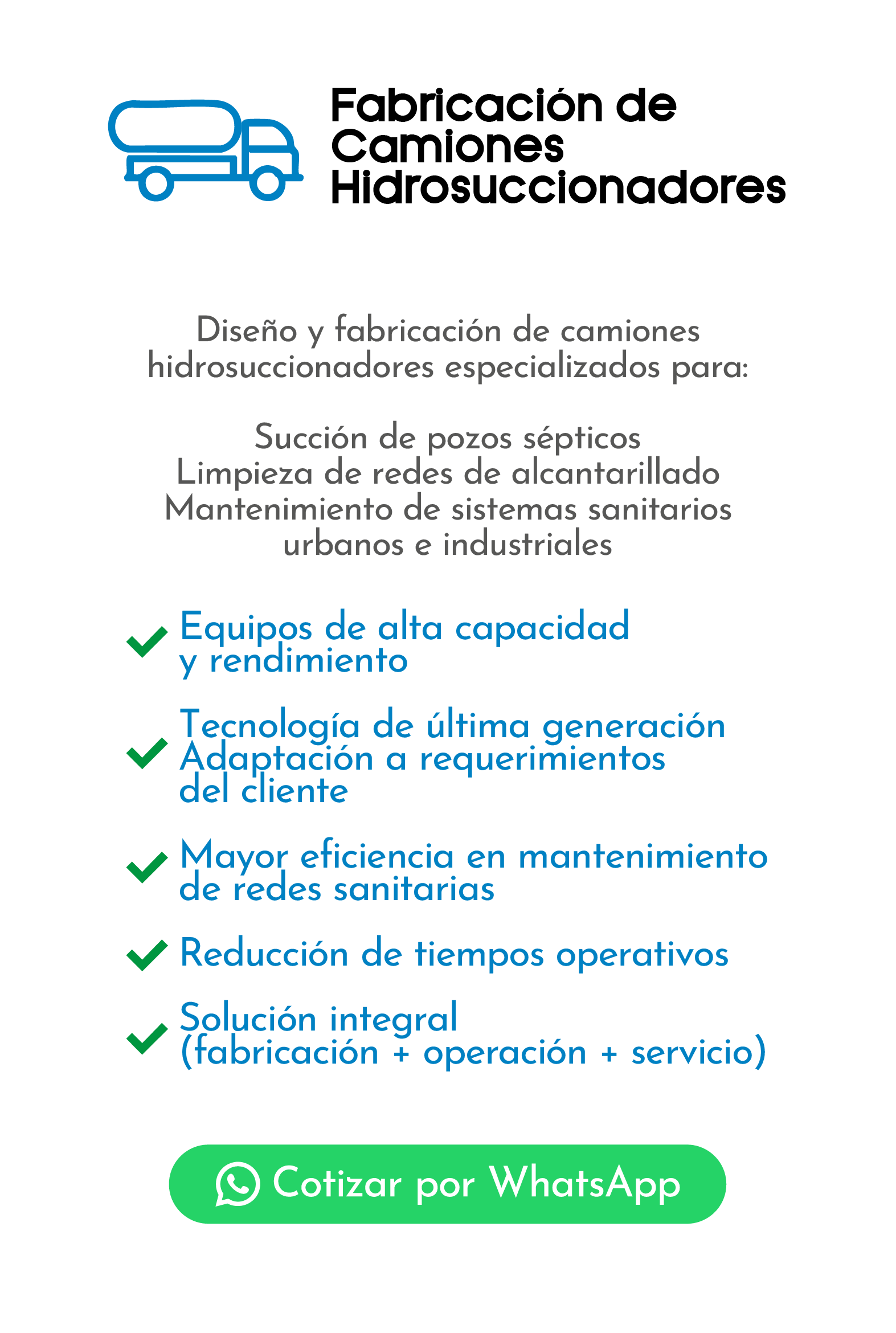 Fabricación de Camiones Hidrosuccionadores - detalles